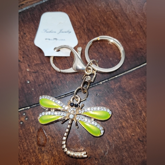 Gold and Yellow Dragonfly Keychain/bag Charm - Picture 4 of 4